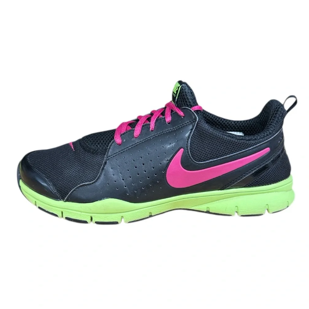 Nike Women’s Training TR Athletic Shoes Black/Pink/Lime 454445-063 Size 9